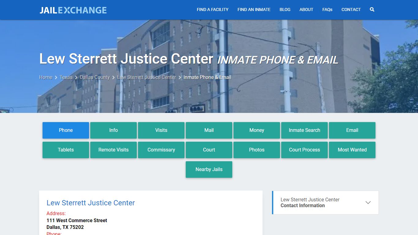Inmate Phone - Lew Sterrett Justice Center, TX - Jail Exchange
